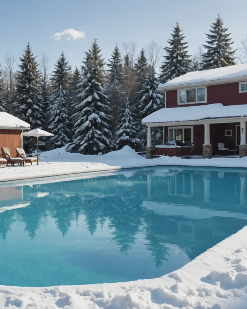 Méthodes efficaces pour enlever la neige d'une couverture de piscine